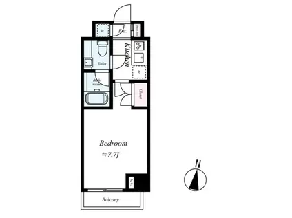 クロスベル森下(1K/3階)の間取り写真