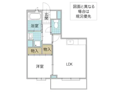 ELPIDA 赤塚(1LDK/2階)の間取り写真