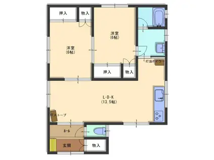 コーポあけぼの(2LDK/2階)の間取り写真
