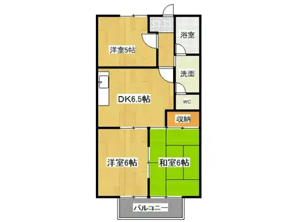 ハイステップ花田 B棟(3DK/2階)の間取り写真