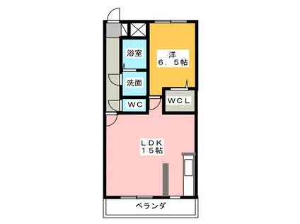 フィオーリ(1LDK/3階)の間取り写真