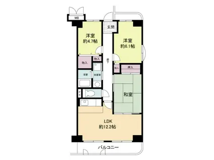 モンテ21(3LDK/4階)の間取り写真