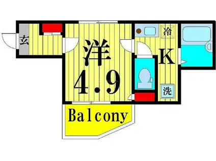 メルデイア梅島II(1K/3階)の間取り写真
