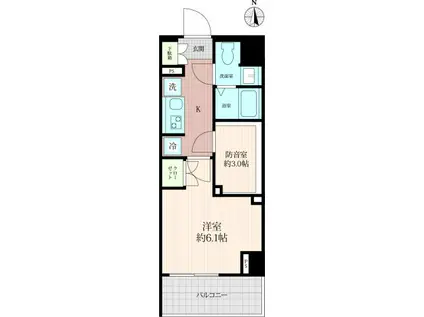 クリオ ラモード町田サウンドテラス(1SK/3階)の間取り写真