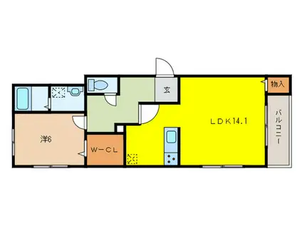 エレアージュ西明石駅前III(1LDK/2階)の間取り写真