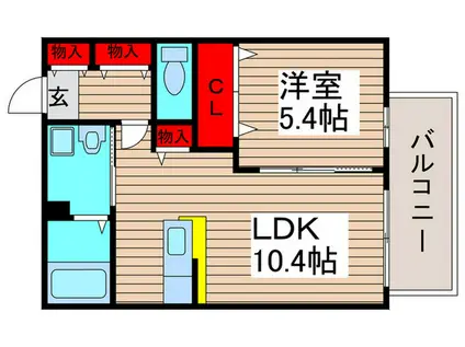 アペックスハイツ西船II(1LDK/1階)の間取り写真