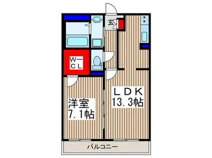 ルミナス高鼻(1LDK/1階)の間取り写真