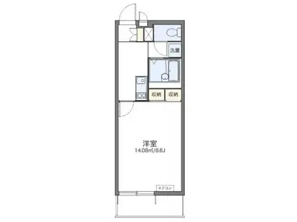 レオネクスト湘南山手館C(1K/3階)の間取り写真