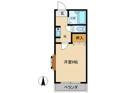ネオハイム六番館(1K/2階)の間取り写真
