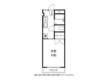 レディング五福(1K/1階)の間取り写真