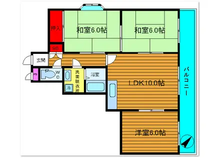 メゾンシグナス(3LDK/2階)の間取り写真