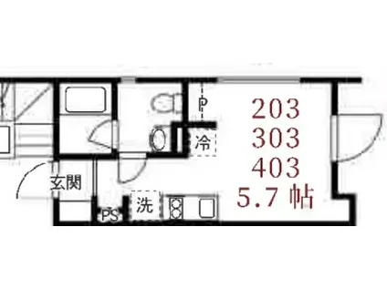 MDM西巣鴨(ワンルーム/4階)の間取り写真