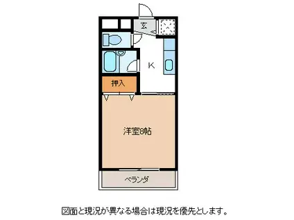 レスコメイト東(1K/2階)の間取り写真