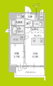 プランドール新北野(1LDK/3階)の間取り写真
