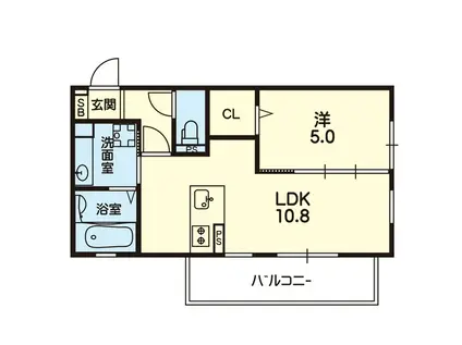 セジュール島崎(1LDK/3階)の間取り写真