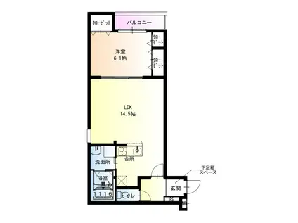 フジパレス堺大浜中町V番館(1LDK/1階)の間取り写真