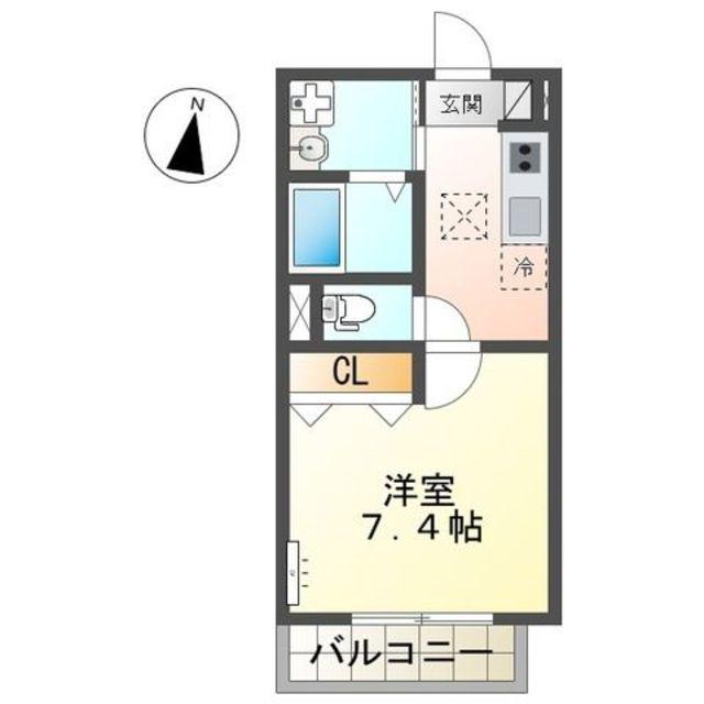 コイトハイツ(1K/1階)の間取り写真