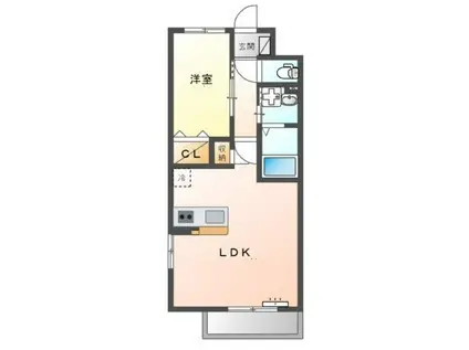 カルムメゾン目黒(1LDK/2階)の間取り写真