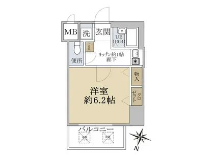 パラシオ塚本III(1K/7階)の間取り写真