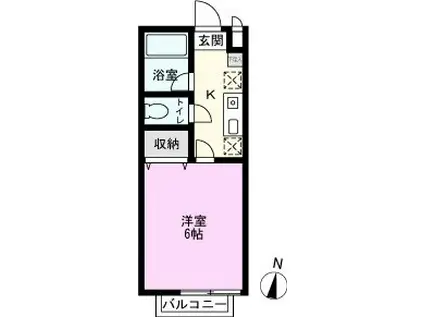 アークタウン(1K/1階)の間取り写真