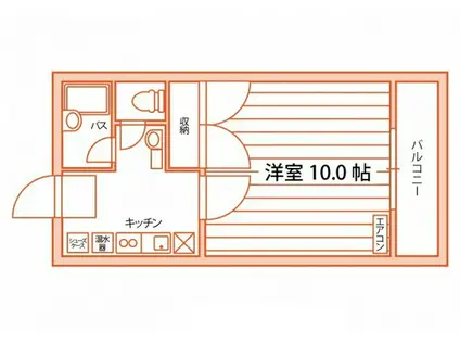 Y・N・G西坂V(1K/2階)の間取り写真