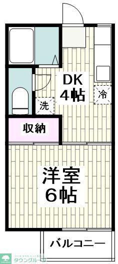 あけぼのハイツ(1DK/1階)の間取り写真