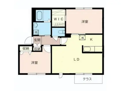 シェリー弐番館(2LDK/1階)の間取り写真
