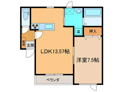 CLASS豊頃D(1LDK/2階)の間取り写真