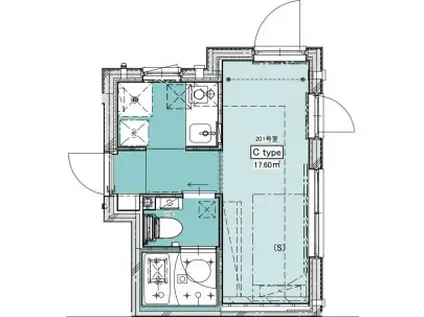 FABRIC代々木上原(1K/4階)の間取り写真