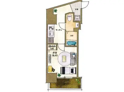 ジーピーコウベステーション(1K/9階)の間取り写真