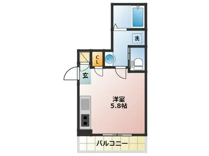 ハウオリマナ(ワンルーム/1階)の間取り写真