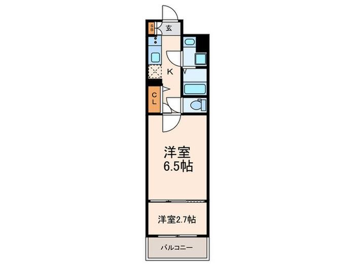 ソルテラスKYOTO西大路 瑠(2K/2階)の間取り写真