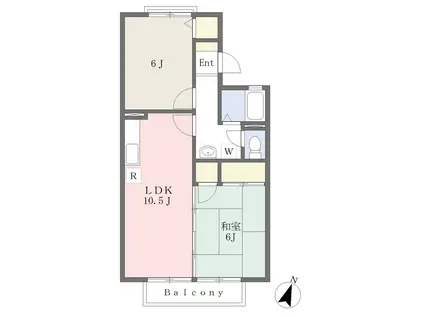 セジュール杉並台 A棟(2LDK/1階)の間取り写真