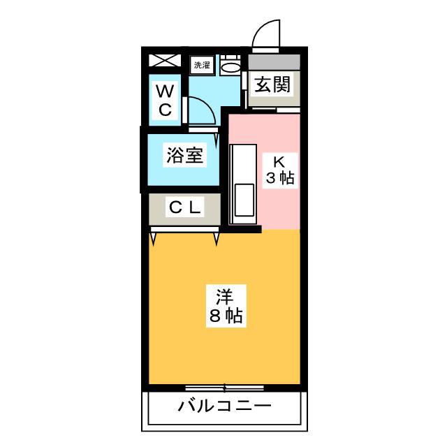 オリオンアパートメント(1K/4階)の間取り写真