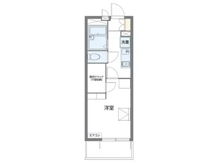 ＪＲ中央線 西八王子駅 徒歩11分 4階建 築18年(1K/1階)の間取り写真
