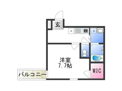 フジパレス杉本町駅西VI番館(1K/1階)の間取り写真