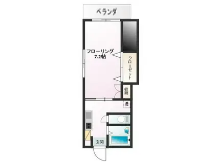 U-ROSE(1K/2階)の間取り写真