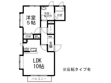 パティオ日影門(1LDK/2階)の間取り写真