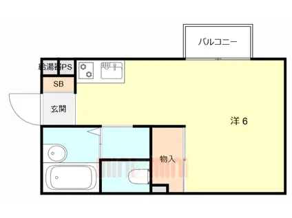 南塚口ハイツ(ワンルーム/2階)の間取り写真