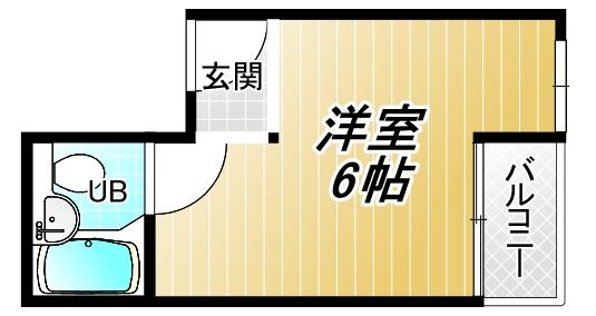 サンシティ―(ワンルーム/2階)の間取り写真