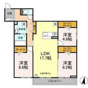 リヴェール的場(3LDK/3階)の間取り写真