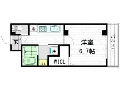 CASA DI LUCE(1K/2階)の間取り写真