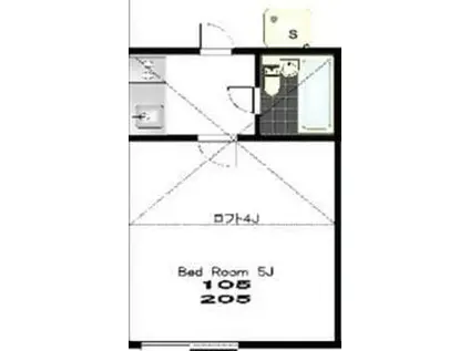 プラザドゥウィルシャーB(1K/1階)の間取り写真