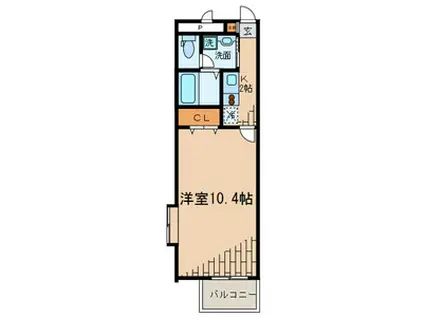 アンプルールフェールKOKI(1K/1階)の間取り写真