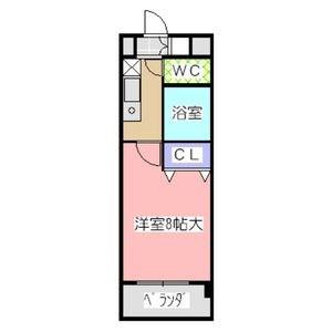 マーブルクレスト五軒家(1K/3階)の間取り写真