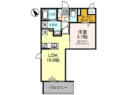RATIOWELL(1LDK/2階)の間取り写真