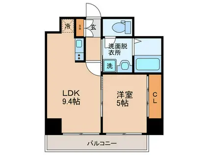 南堀江アパ-トメントグランデ(1LDK/8階)の間取り写真