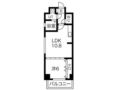 LUNA KASATORI(1LDK/5階)の間取り写真