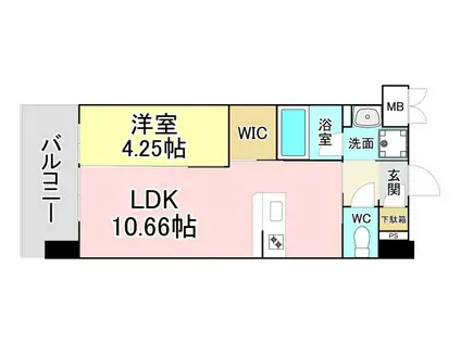 ウイングス西神原(1LDK/8階)の間取り写真