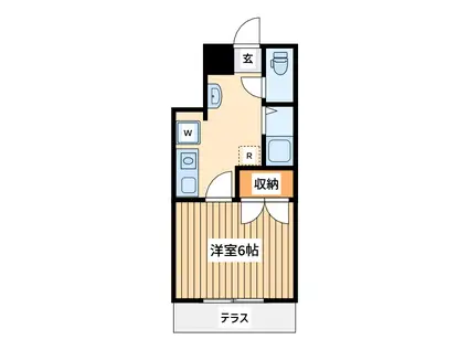 花水木ガーデンヒルズアネックス(1K/1階)の間取り写真